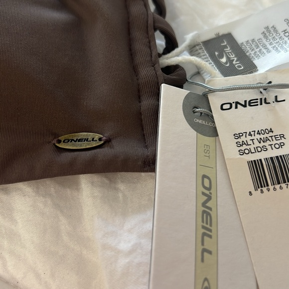O’Neill Sz: Small Salt Water Bralette Top Deep Taupe Color - Brand NWT - Picture 6 of 12